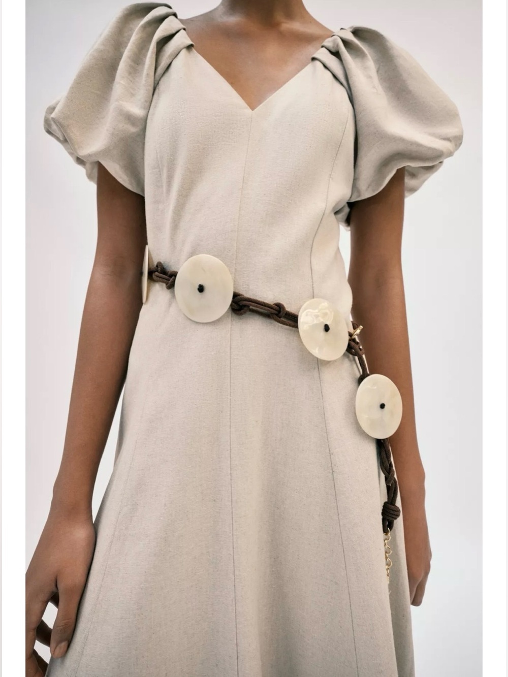 ❗️LAST CALL❗️ Zara Braided Brown Belt with Cream Disc Accents